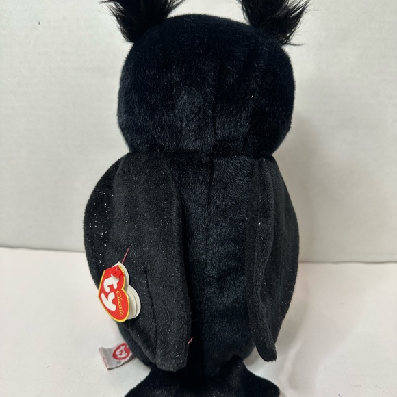 TY Classic Plush Owl Black Orange Fogs with tags 9 inches tall 2008 - Picture 3 of 6